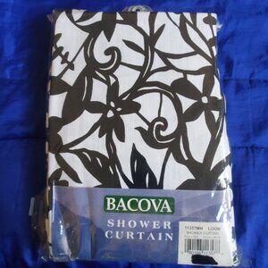 Bacova Guild Shower Curtain 70x72"L 100% Cotton Black & White Dramatic Statement